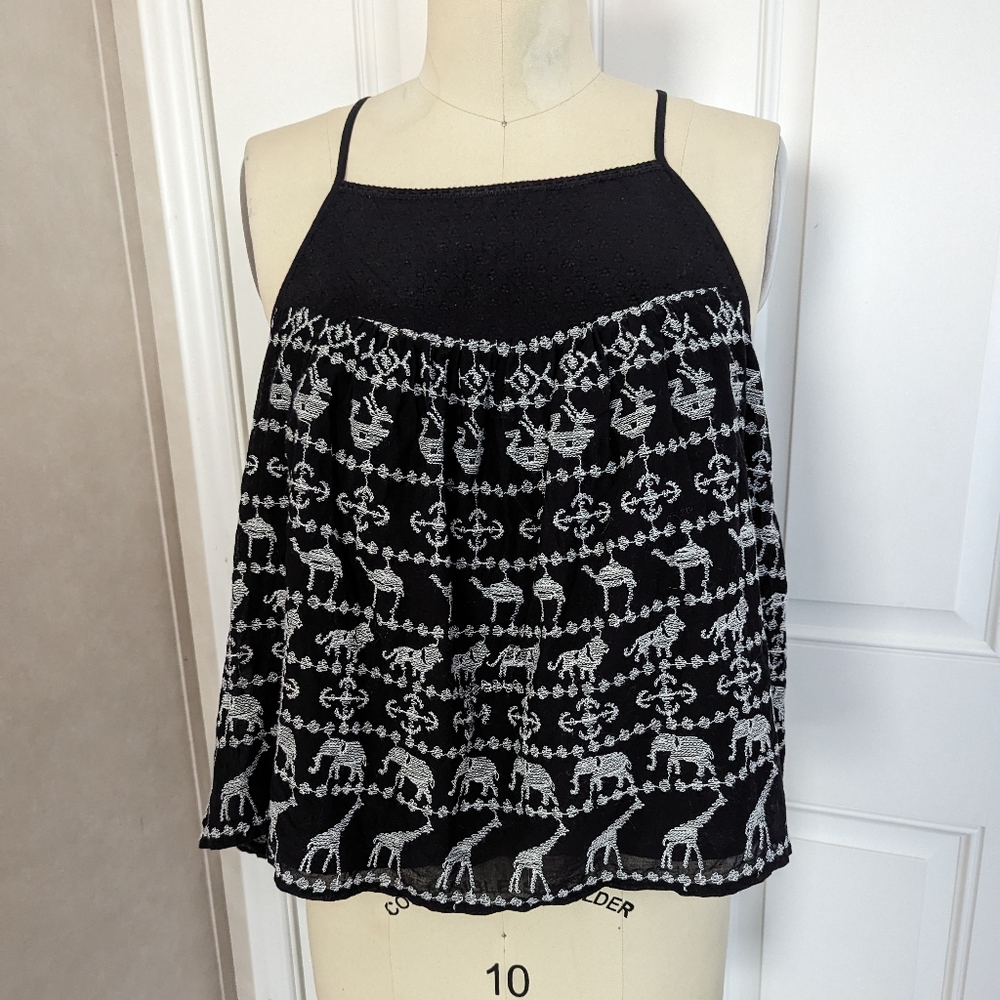 HD In Paris Black Embroidered Tank